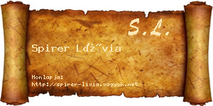 Spirer Lívia névjegykártya